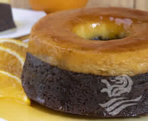 Pudim Cake De Laranja Com Chocolate